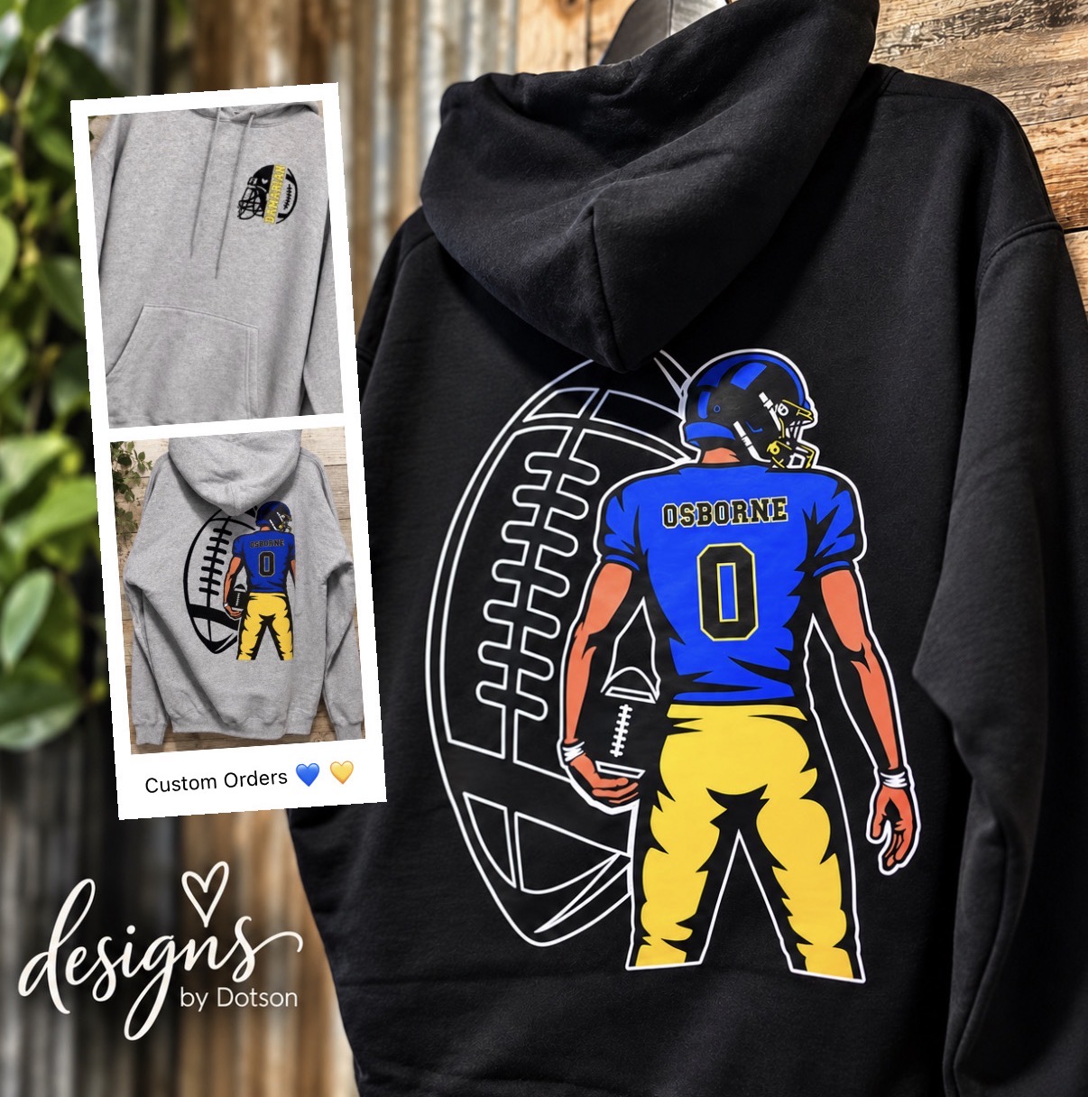 Custom football hoodie