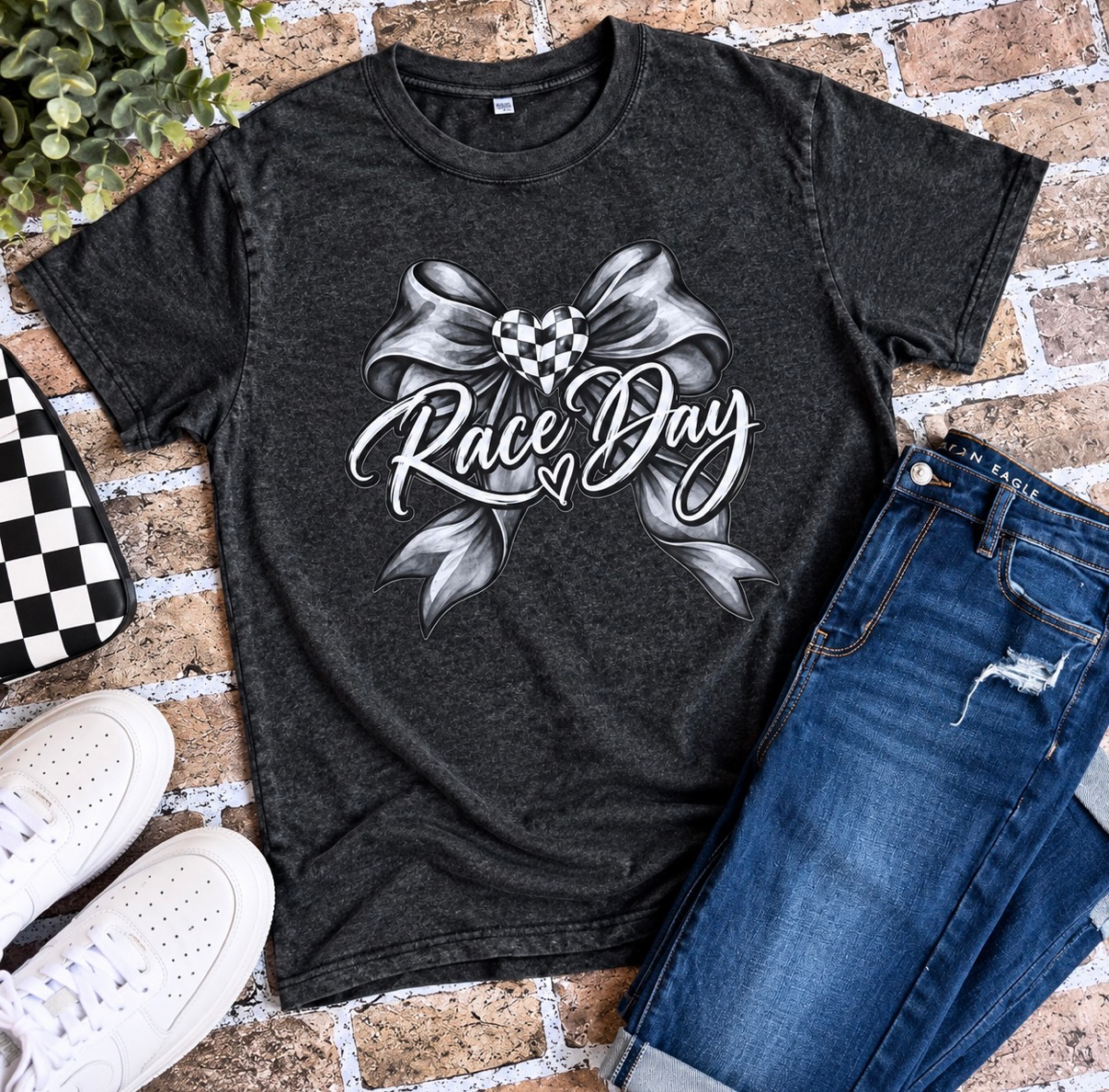 Race Day bow graphic shirt