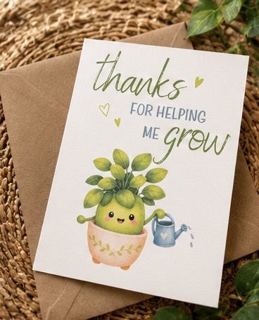 Thanks for helping me grow greeting card